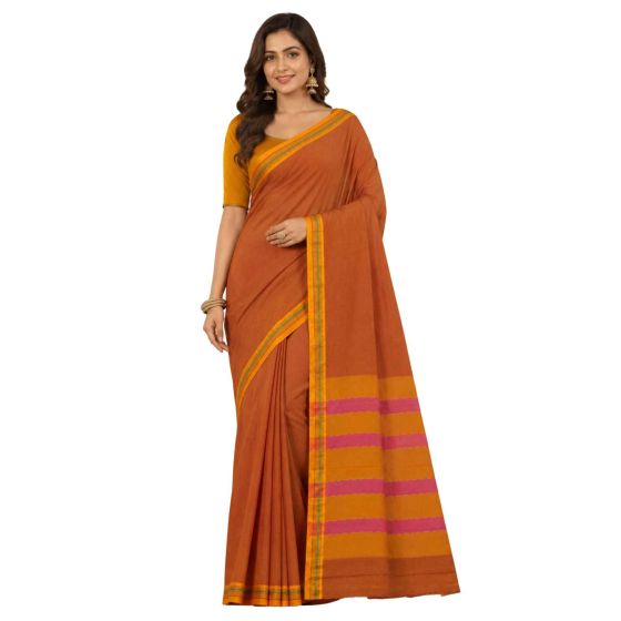 Ilkal Cotton Saree Small Checks || Maroon Colour & Pink Pallu with 80cm Blouse || Saras Aajeevika