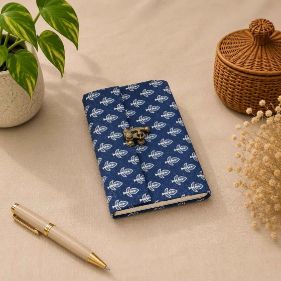 Handmade Paper Lock Diary || Size 8x6 || Blue Colour || Saras Aajeevika