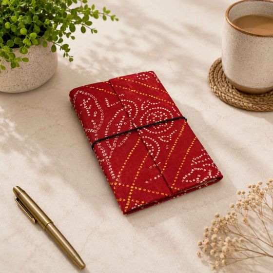 Handmade Paper Rubber Lock Diary || Size 6x4 || Red Colour || Saras Aajeevika