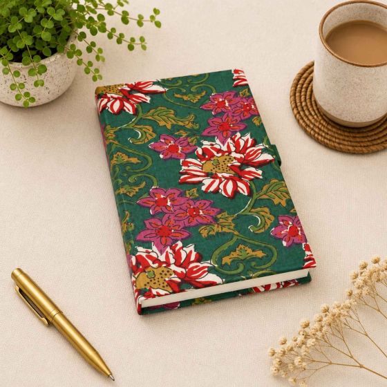 Handmade Paper Diary Pen Luppi || Size 8x6 || Green Colour || Saras Aajeevika