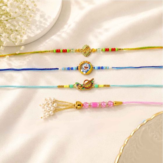 Family Rakhi Set (Lumba+2 Brother + 1 Kid) || Set of 4 || Saras Aajeevika