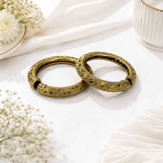 Dhokra Brass Round Bracelet || Set of 2 || Size 6 Cm || Saras Aajeevika