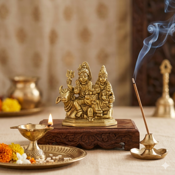 Brass Shiv Parivar Idol 3 Inch || Saras Aajeevika