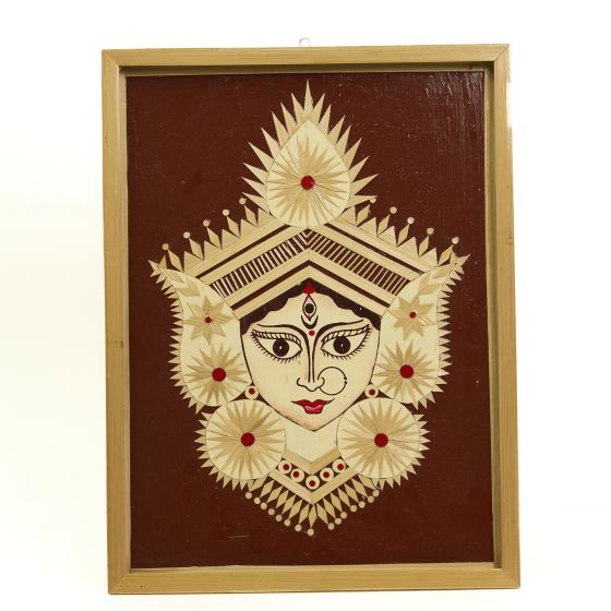Bamboo Wall Hanging Frame Goddess Durga 16*12 inch || Saras Aajeevika