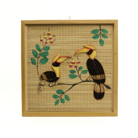 Bamboo Wall Hanging Frame Bird Design 12*12 inch || Saras Aajeevika