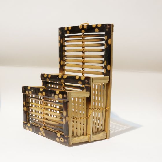 Bamboo Newspaper & Book Wall Rack || Dark Brown || Saras Aajeevika