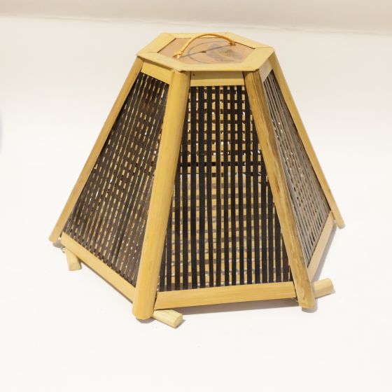 Bamboo Hanging Lamp Shade || Dark Brown || Saras Aajeevika