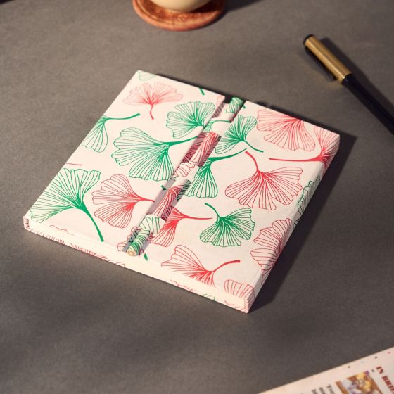 Diary Pencilwhite With Green Leafs 7*7 || Saras Aajeevika