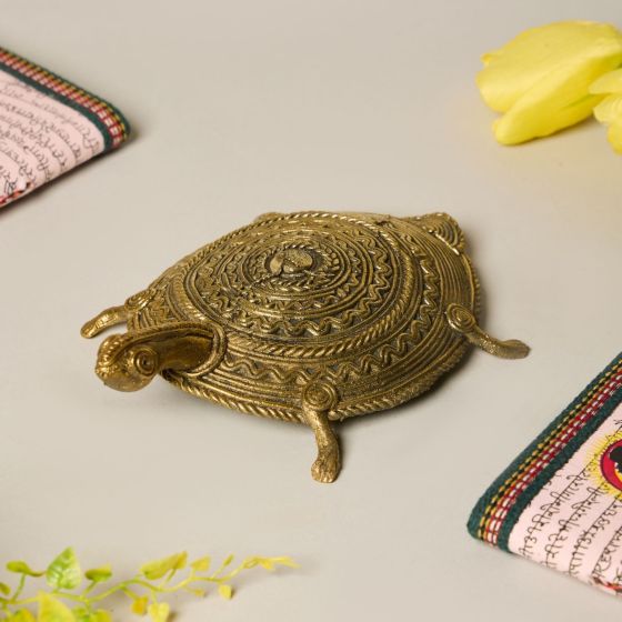 Dhokra Art Brass Tortoise | Brass Figurine | Dhokra Art | Home Décor