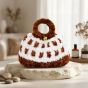 Handnitted Woolen Hand Bag || White & Brown Color || Saras Aajeevika