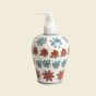 Khurja Pottery Dispenser Big Red Green Leaf | Saras Aajeevika