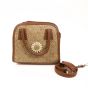 Handmade Bamboo Ladies Hand Bag || Natural Brown Color || Flower Design on It || Saras Aajeevika