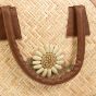 Handmade Bamboo Ladies Hand Bag || Natural Brown Color || Flower Design on It || Saras Aajeevika
