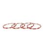 Beads Bangles || Red, Orange and Silver Color || Set of 4 || Saras Aajeevika
