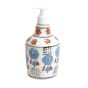KHURJA POTTERY Dispenser Big White Red Petals | Hand Paited Ceramic Liquid Soap Dispenser with Pump| Bathroom Liquid Soap Dispenser |Kitchen Liquid Soap Dispenser