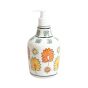 Khurja Pottery Dispenser Big Orange Yellow Leaf | Hand Paited Ceramic Liquid Soap Dispenser with Pump| Bathroom Liquid Soap Dispenser |Kitchen Liquid Soap Dispenser