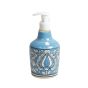 Khurja Pottery Dispenser Big Mugal Painting Sky Blue | Hand Paited Ceramic Liquid Soap Dispenser with Pump| Bathroom Liquid Soap Dispenser |Kitchen Liquid Soap Dispenser