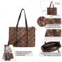 Jacquard Fabric Women's Handbag 15*12 inch || Pink & Brown Colour || Saras Aajeevika