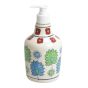 KHURJA POTTERY Dispenser Big White Green Tree| Hand Paited Ceramic Liquid Soap Dispenser with Pump| Bathroom Liquid Soap Dispenser |Kitchen Liquid Soap Dispenser 