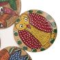 Kalighat Owl Painting Wooden Tea Coaster || Set of 4 || Saras Aajeevika