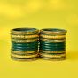 Lac Bangles || Green Color || Set of 20 || Saras Aajeevika