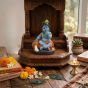 Polyrasin Krishna with Makhan || Blue Color || 4 inch || Saras Aajeevika