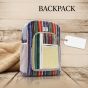 Unisex Cotton Backpack | 2 Compartments with Utility Organizer & Side Bottle Holder | 14 x 17 Inch | Saras Aajeevika