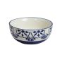 Khurja Pottery Bowl White Blue Painting |Handcrafted Glossy Ceramic Serving Soup Bowl |  White & Blue Colour Painting (Set of 4Pcs)