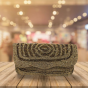  Embroidered B Envelope Clutch Beigh
