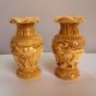 Wooden Flower Pot 4" Elephant Design (Set of 2 ) || Natural Color || Saras Aajeevika