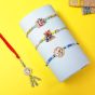 Family Rakhi (Bhaiya Bhabhi + 2 Kids ) Type-1 || Set of 4 || Saras Aajeevika