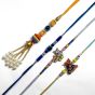 Family Rakhi (Bhaiya Bhabhi + 2 Kids ) Type-3 || Set of 4 || Saras Aajeevika