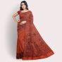 Madhubani Painting Pure Silk Saree with Blouse || Orange || Saras Aajeevika