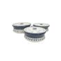 Khurja Pottery Donga  3Pc Wht+ Grey Line 8 Handpainted | Kitcen ware | Home Décor | White and Grey