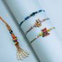 Family Rakhi (Bhaiya Bhabhi + 2 Kids ) Type-3 || Set of 4 || Saras Aajeevika