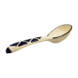 Khurja Pottery Serving Spoon Rnd Wht + Blu Clr 9" || Saras Aajeevika