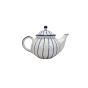 Khurja Pottery Tea Pot White Blue Line Fine Round| Hand painted | Kitchen ware | Home Décor | White and Blue