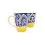 Khurja Pottery Milk Mug Yellow Mugal Painting So2| Hand painted | Kitchen ware | Home Décor |Yellow