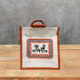Carry Bag Jute Painting Orange