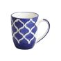 Khurja Pottery Milk Mug Painting Blue Geometrical So2|Ceramic Cup | Microwave Safe | Hand painted | Kitchen ware | Home Décor | Blue