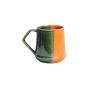 Khurja Pottery Milk Mug Italian Jug Shape Orange So2|Ceramic Cup | Microwave Safe | Hand painted | Kitchen ware | Home Décor | Orange