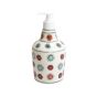 KHURJA POTTERY Dispenser Big White Red Flower | Hand Paited Ceramic Liquid Soap Dispenser with Pump| Bathroom Liquid Soap Dispenser |Kitchen Liquid Soap Dispenser