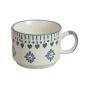 Khurja Pottery Murli Cup Painting Grey Flower So6 | |Ceramic Cup | Microwave Safe | Hand painted | Kitchen ware | Home Décor | Grey
