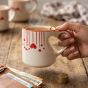 Khurja Heart Shape Coffee Mug || 300 ml || Set of 2 || Saras Aajeevika