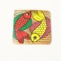 Coaster Bengal Pattachitra Painting Bird Circle Sp || Red Yellow || Saras Aajeevika