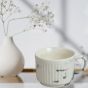 Khurja Pottery Murli Cup Italian Bulging Grey Shade So6| Hand painted | Kitchen ware | Home Décor |Grey