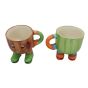 Khurja Pottery Shoe Mug Green and Brown So2|Kitchenware |Home Essentials