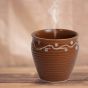 Khurja Pottery Kullhad Plain| Handcrafted Glossy Ceramic Kulhad with Handle Teracotta/Brown Colour|Handmade kulhad Set of 6Pcs |Kulhad Chai|Handmade kulhad Coffee Mug