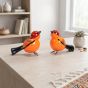 Etikoppaka Wooden Toys Orange Bird || Set of 2 || Saras Aajeevika