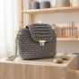 Handcrafted Macramé Sling Bag || Grey Color || Saras Aajeevika